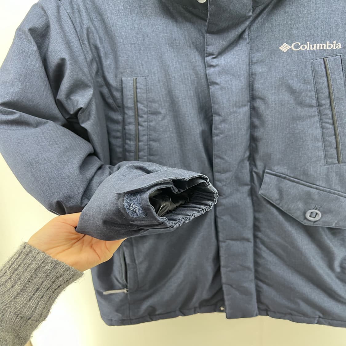 [90] 컬럼비아 여자 네이비 롱 오버핏 다운패딩 자켓 상품이미지4