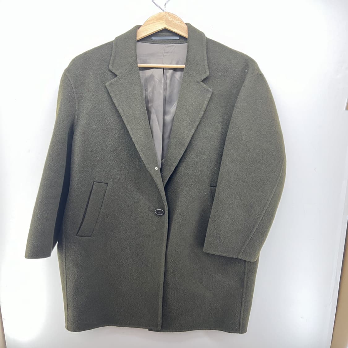 [46] HEATTEN 남자 카키 남자 롱코트자켓 빈티지룩 상품이미지1