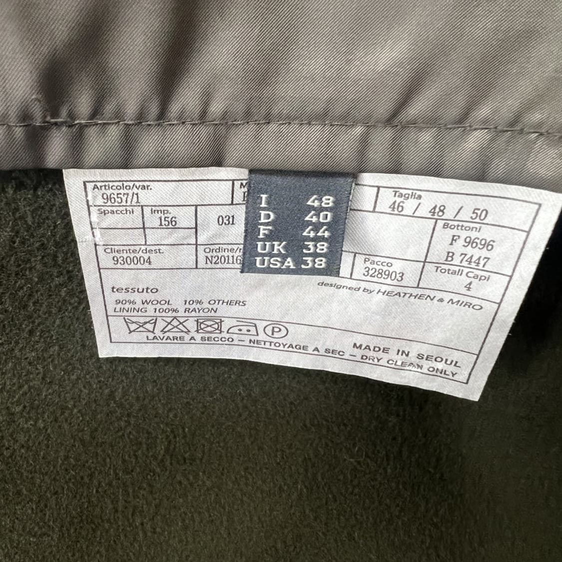 [46] HEATTEN 남자 카키 남자 롱코트자켓 빈티지룩 상품이미지3