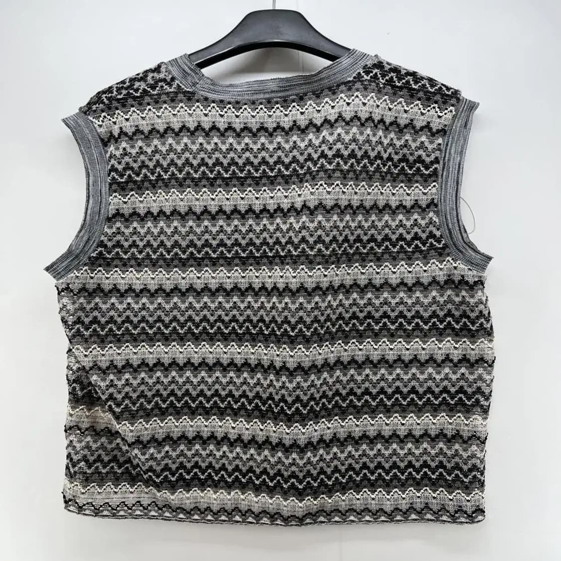[m] 앤더슨벨 니트 베스트 유니크패턴 빈티지 자켓 블랙조끼 상품이미지4