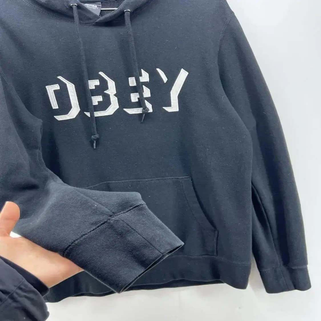 [S] OBEY 오베이 블랙 오버핏 후드티셔츠 세컨핸드 빈티지 후디 상품이미지4