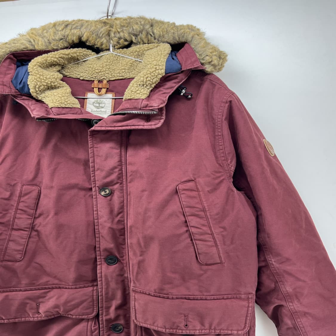 [L] 팀버랜드 롱 패딩 다운자켓 버건디 털패딩자켓 빈티지 상품이미지2