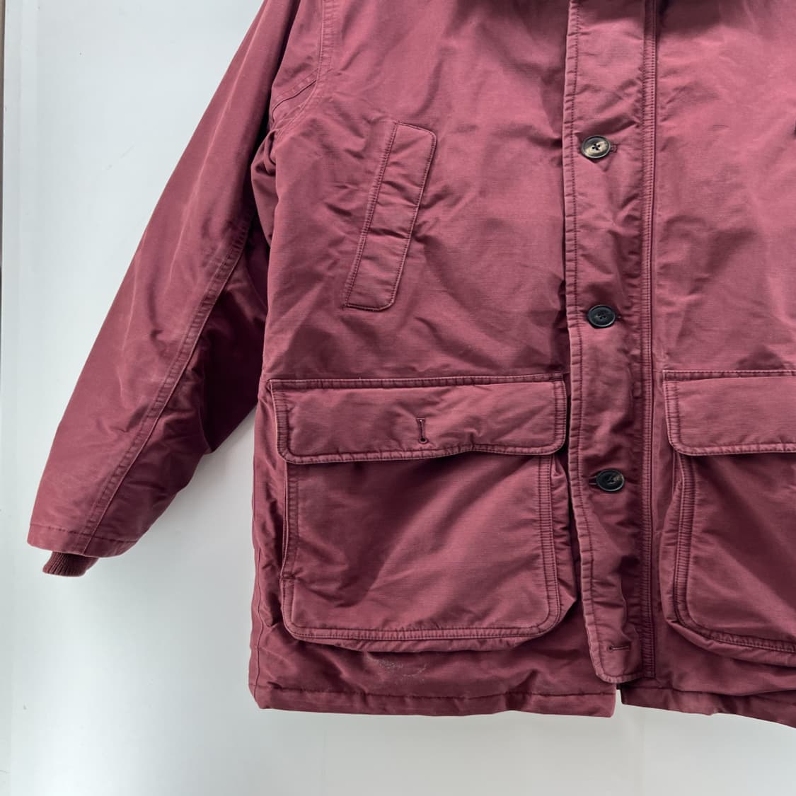 [L] 팀버랜드 롱 패딩 다운자켓 버건디 털패딩자켓 빈티지 상품이미지3