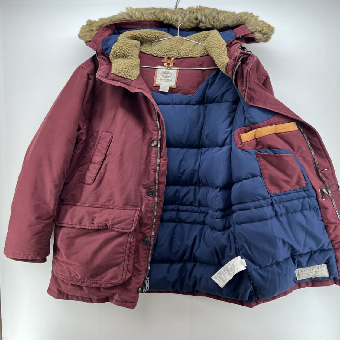 [L] 팀버랜드 롱 패딩 다운자켓 버건디 털패딩자켓 빈티지 상품이미지7