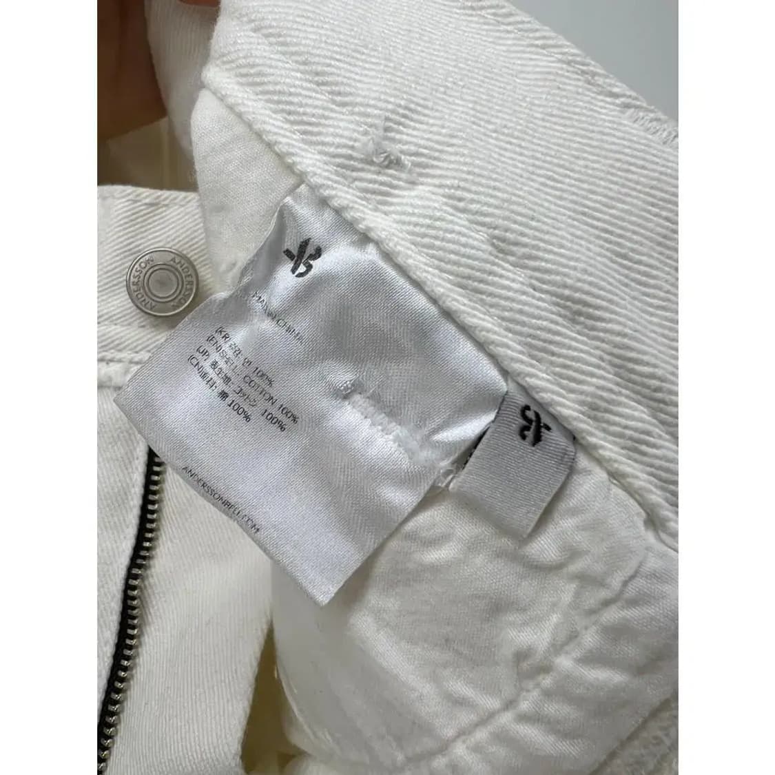 [M] 앤더슨벨 화이트 면바지 데님팬츠 유니크 청바지 빈티지 B그레이드 상품이미지6