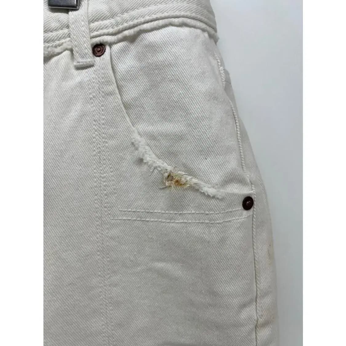 [M] 앤더슨벨 화이트 면바지 데님팬츠 유니크 청바지 빈티지 B그레이드 상품이미지7