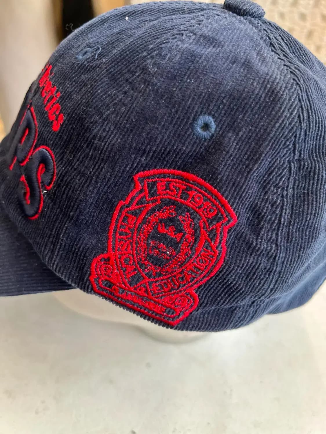 [os] 챔피언 코듀로이 네이비 로고자수 빈티지 올드스쿨 볼캡모자 상품이미지2