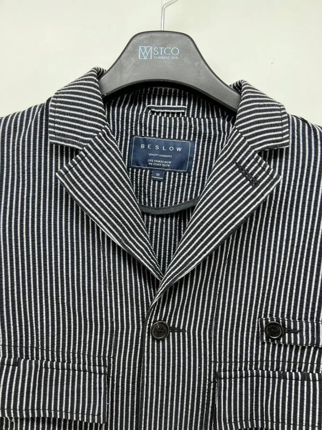 (M) 비슬로우 스탠다드 스트라이프 남자 포켓 봄자켓 빈티지 상품이미지3
