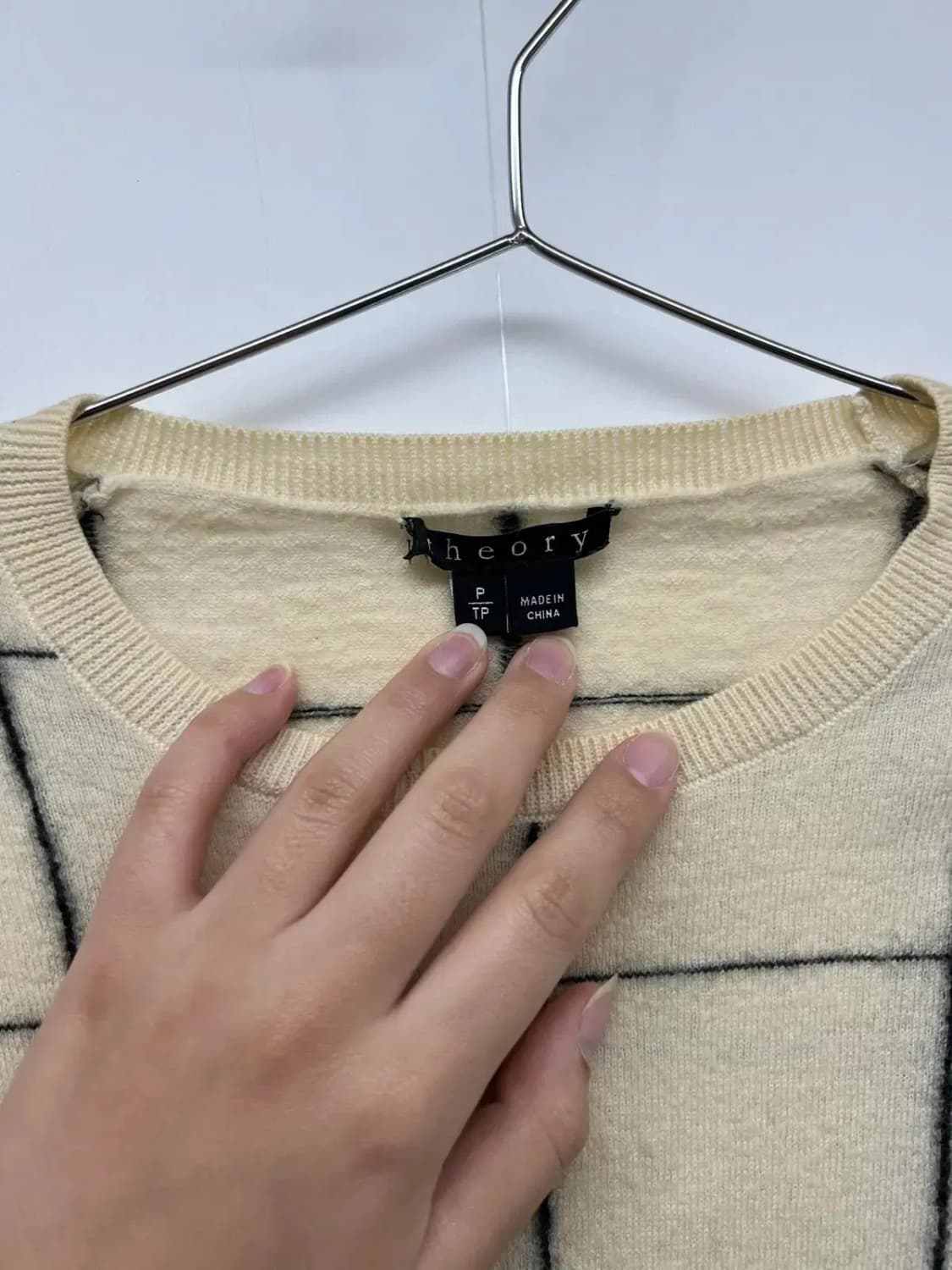 (여자95) 띠어리 빈티지 스트라이프 체크 모 니트웨어 상품이미지2