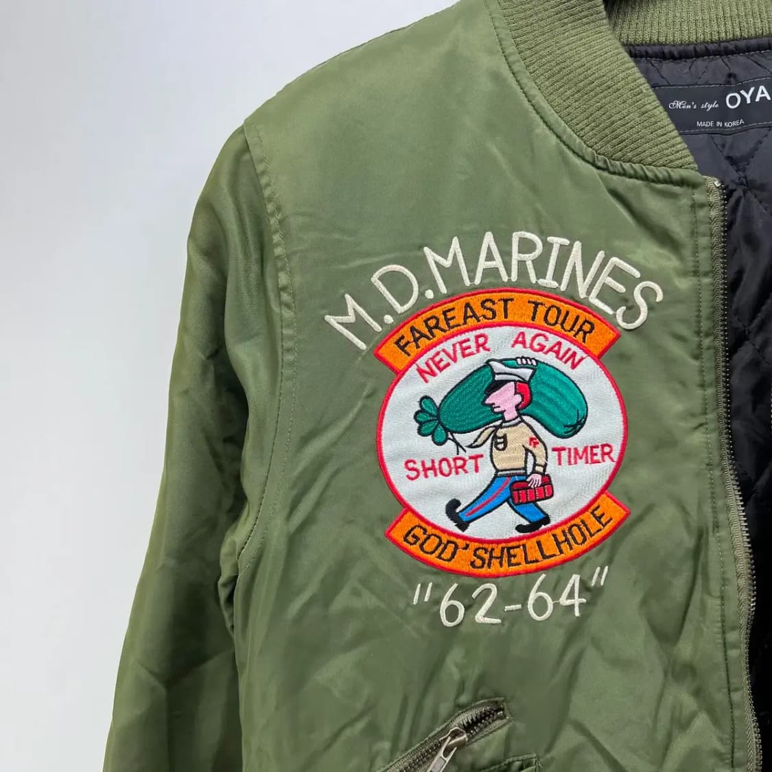 [M] OYA 남여공용 패치 MA1맛 항공점퍼 누빔자켓 빈티지 상품이미지2