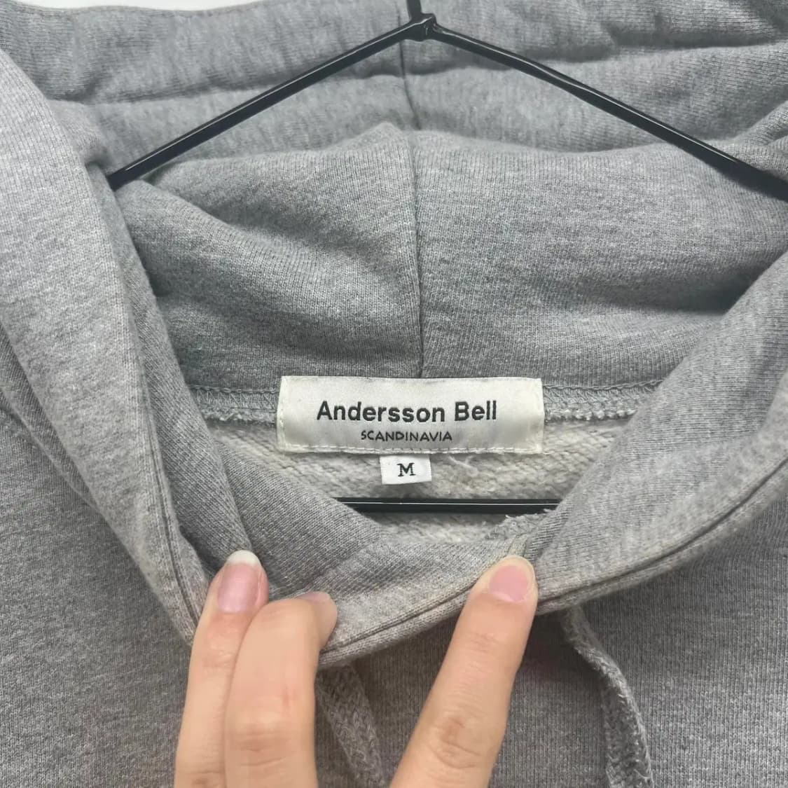 [M] ANDERSSON 오버핏 회색 그레이 남여공용 후디 후드티셔츠 상품이미지3