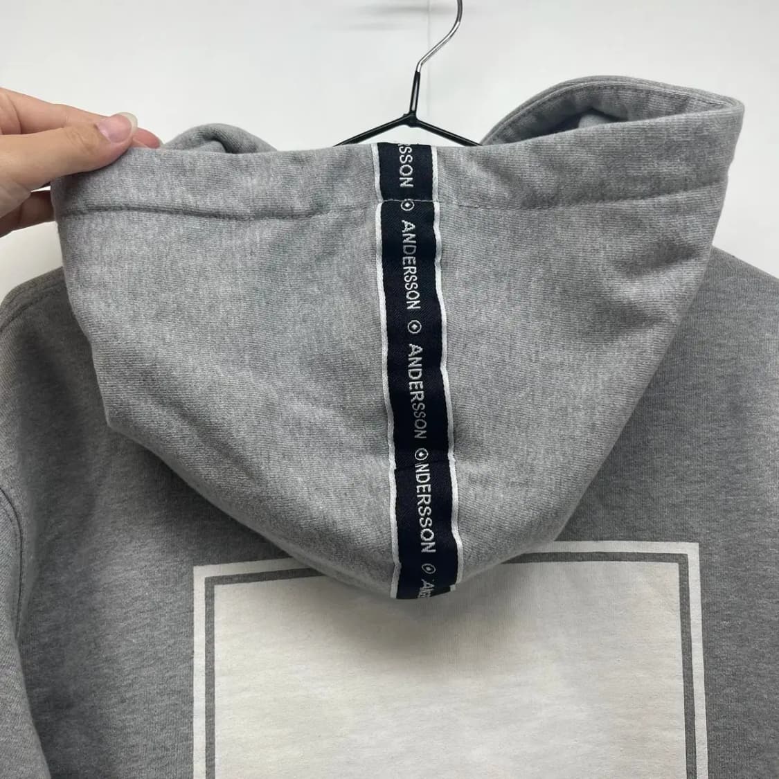 [M] ANDERSSON 오버핏 회색 그레이 남여공용 후디 후드티셔츠 상품이미지5
