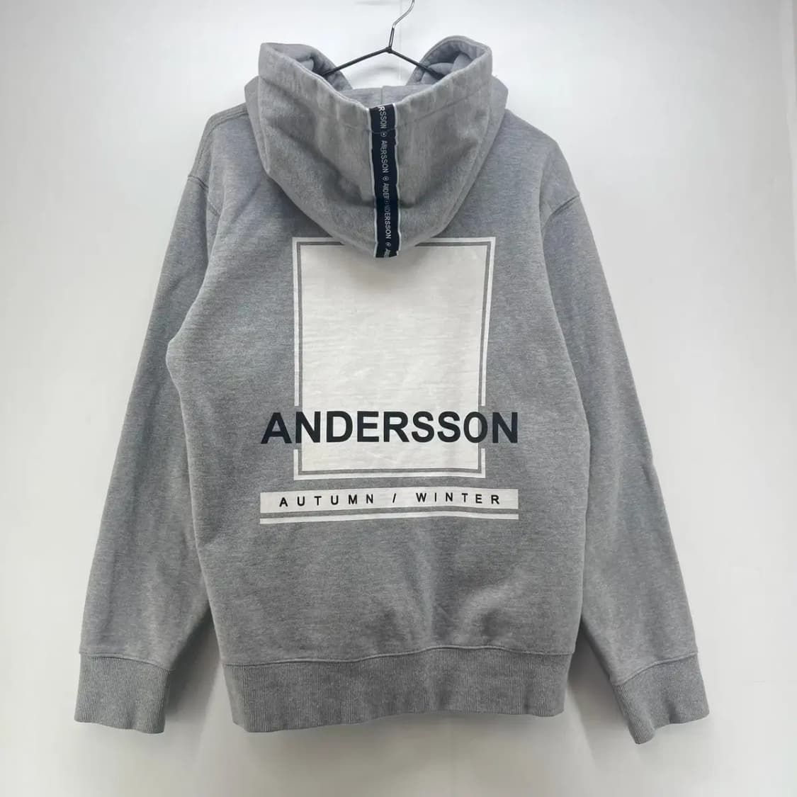 [M] ANDERSSON 오버핏 회색 그레이 남여공용 후디 후드티셔츠 상품이미지7