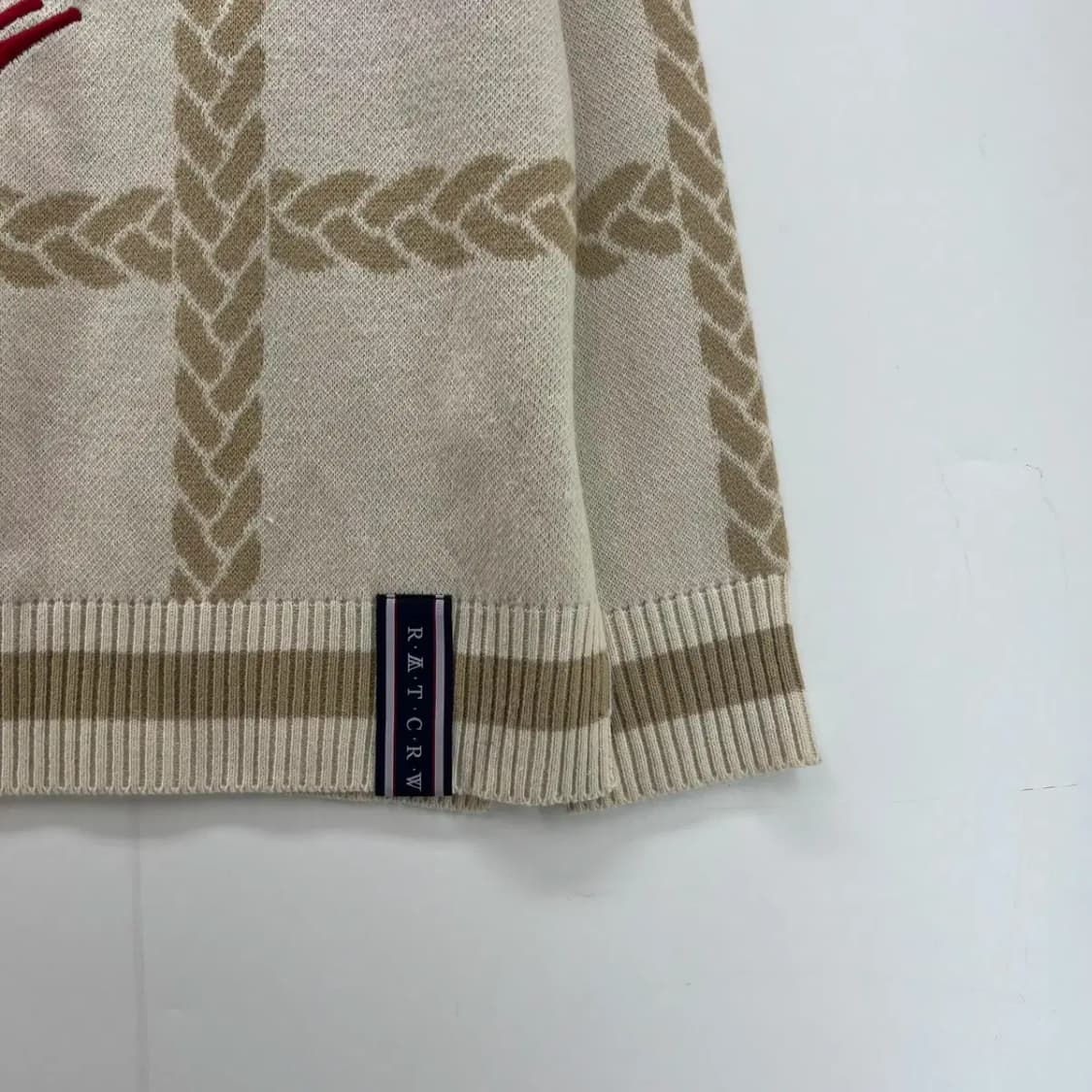 [S] 로맨틱크라운 오버핏 여자 체크 브이넥 니트웨어 빈티지 상품이미지3