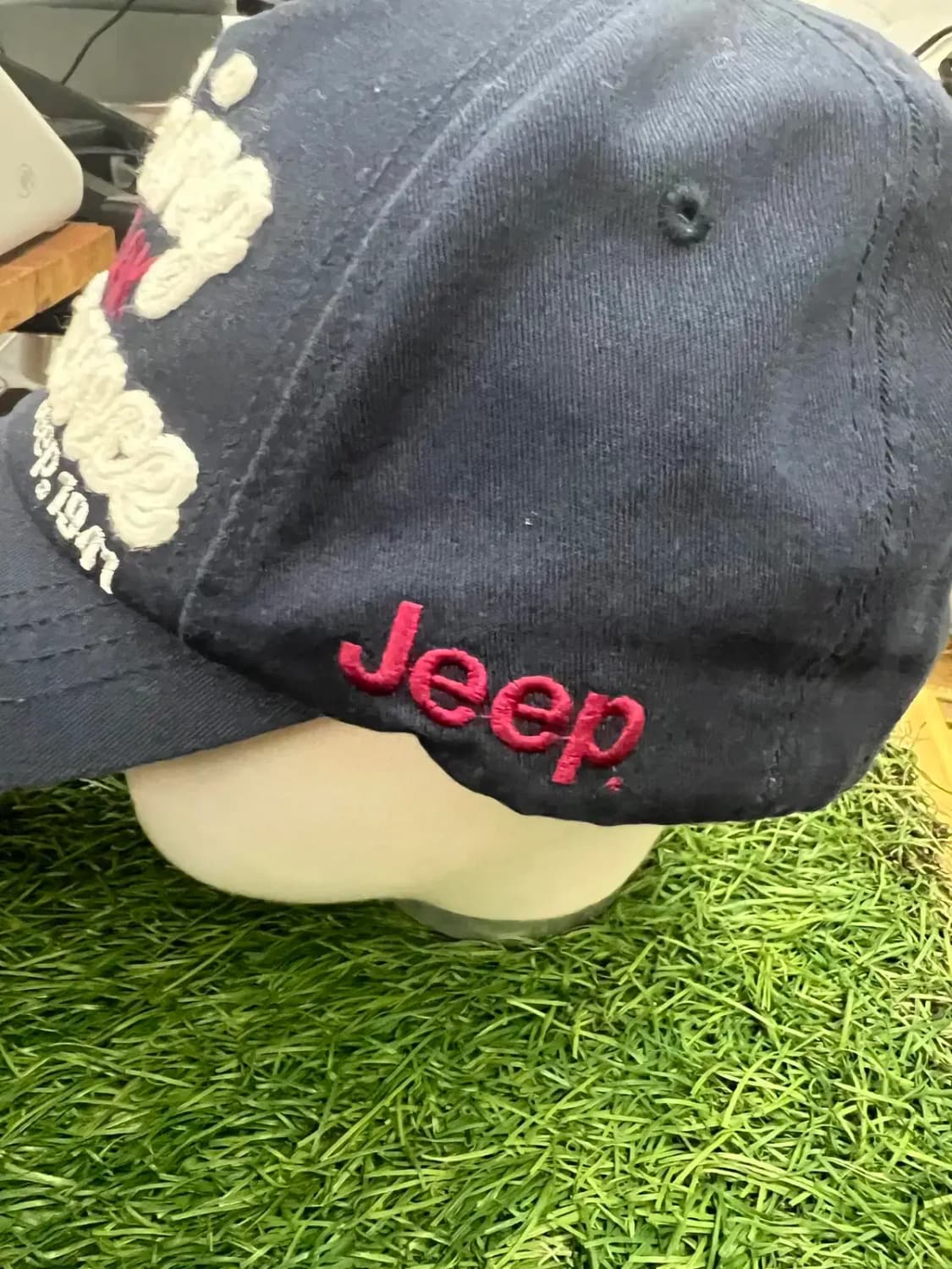 [ONE] JEEP 지프 자수로고 패치 빈티지 볼캡 모자 네이비 상품이미지3