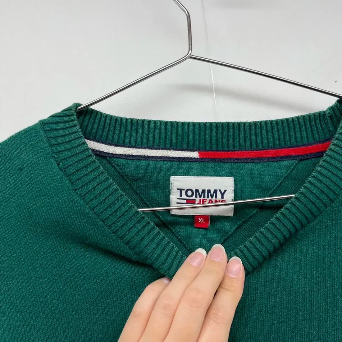 [XL] 타미힐피거 토미 빈티지 그린 남자 니트웨어 빈티지 상품이미지2