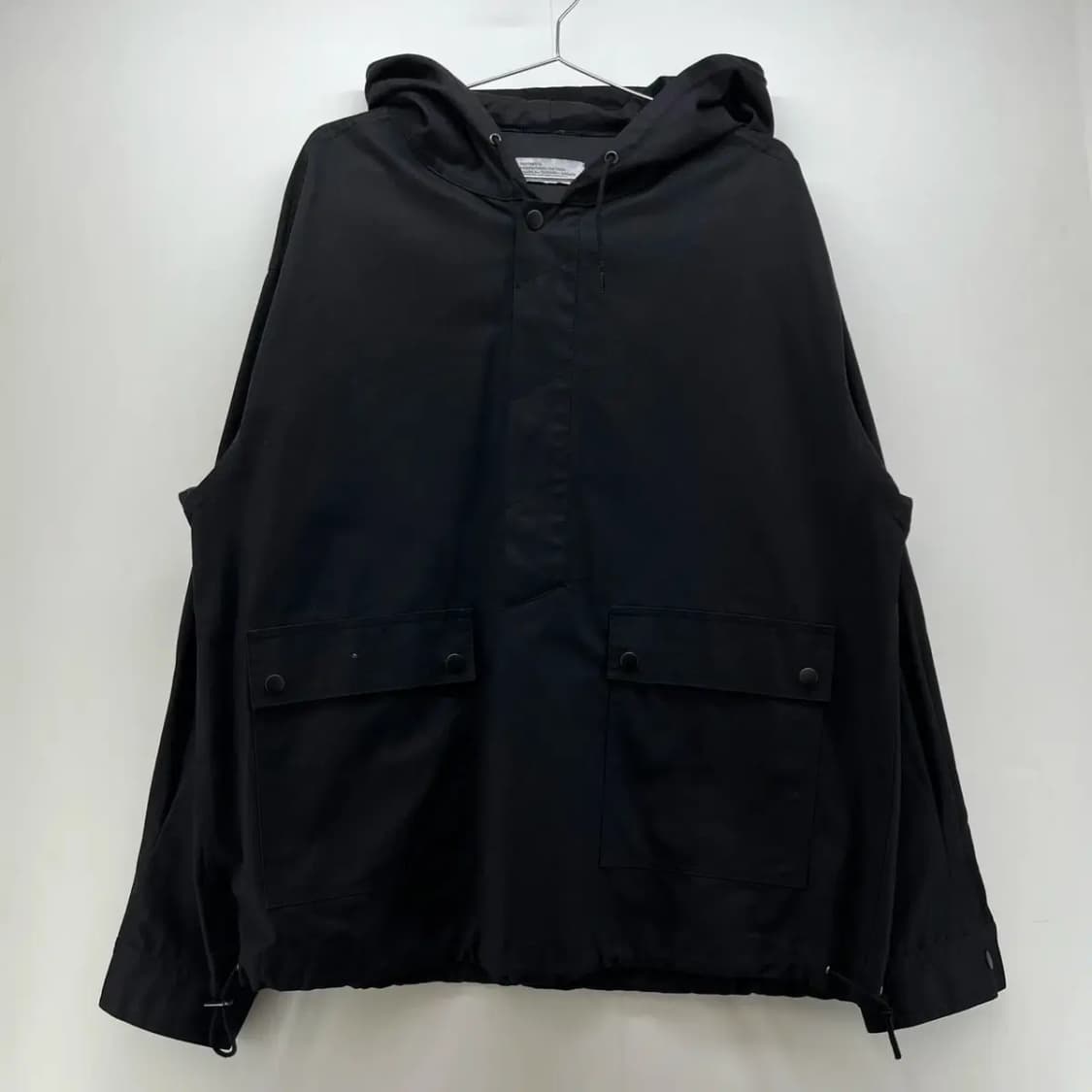 [L] 파르티멘토 포켓 남여공용 오버핏 빈티지 블랙 바람막이 점퍼 자켓 상품이미지1