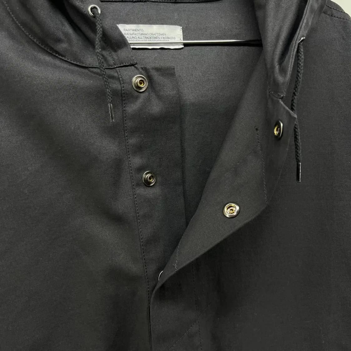 [L] 파르티멘토 포켓 남여공용 오버핏 빈티지 블랙 바람막이 점퍼 자켓 상품이미지5