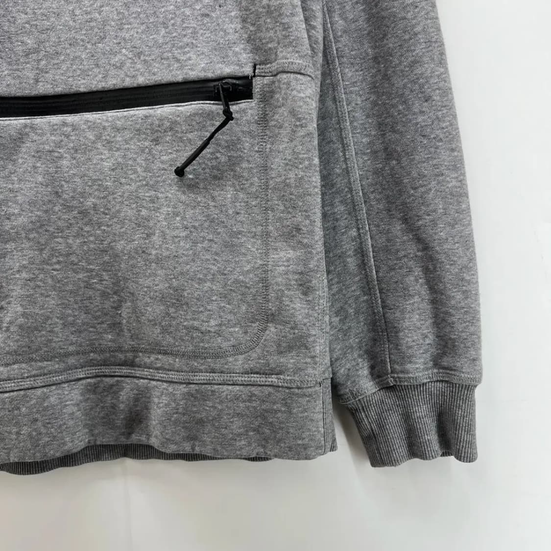 미디움 아디다스 오리지널스 포켓 오버핏 회색 후디 후드티셔츠 상품이미지5