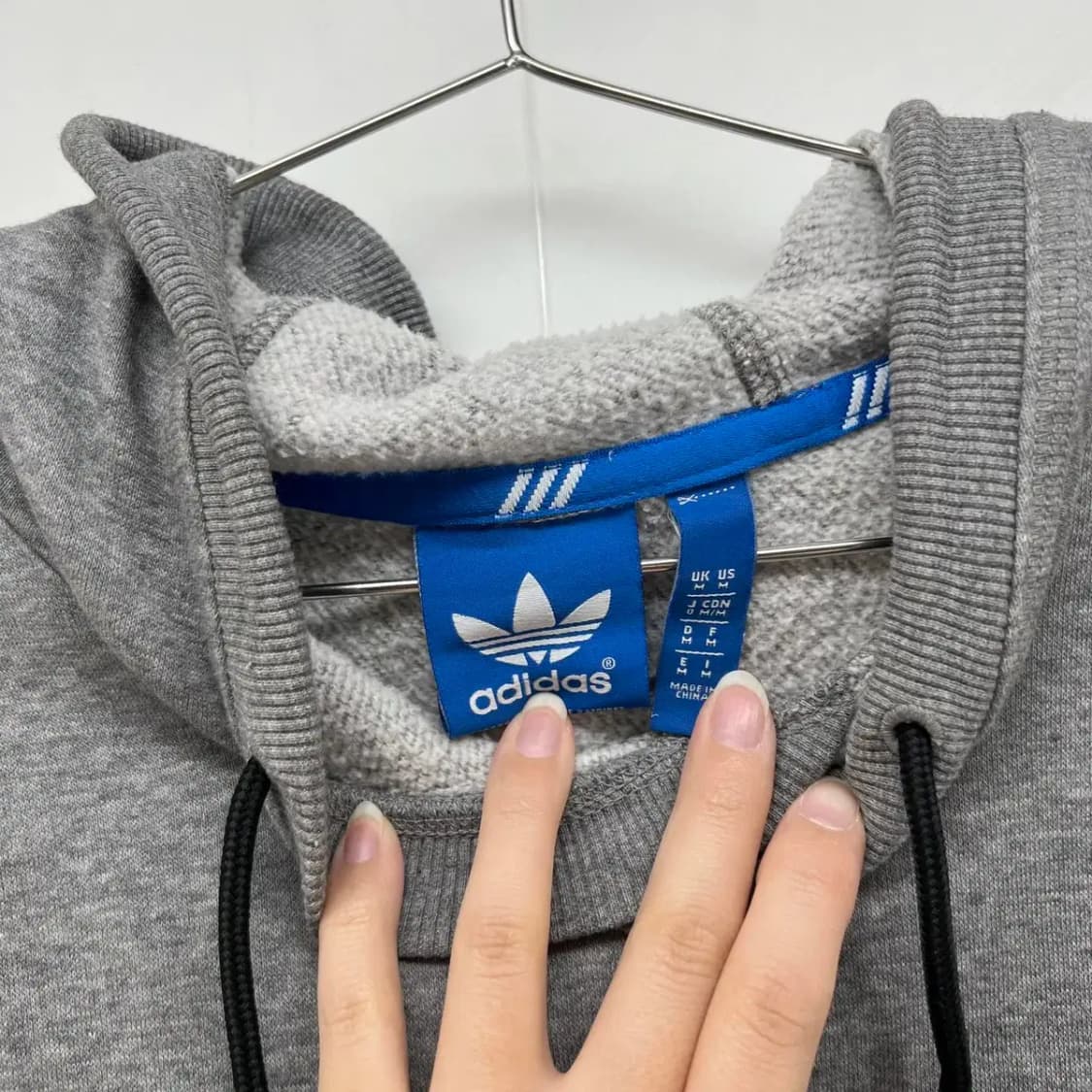 미디움 아디다스 오리지널스 포켓 오버핏 회색 후디 후드티셔츠 상품이미지6