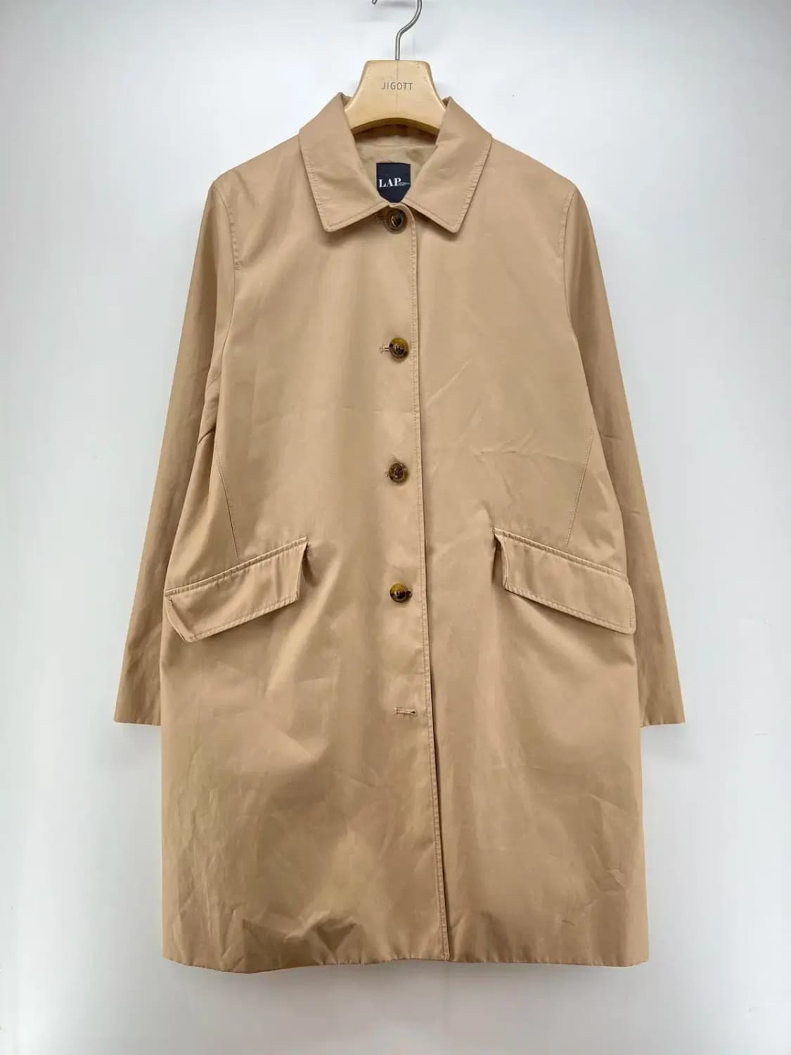 M LAP 여자 봄 파카 코트 롱코트 베이지 빈티지룩 상품이미지1