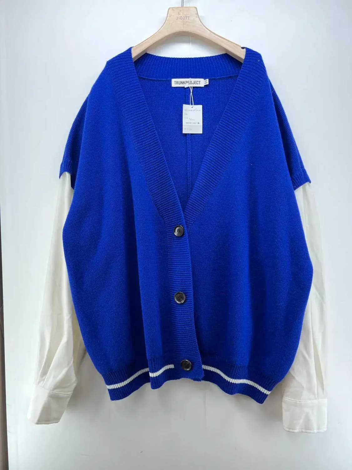 라지 트렁크프로젝트 블루 가오리핏 오버핏 롱 가디건 상품이미지1