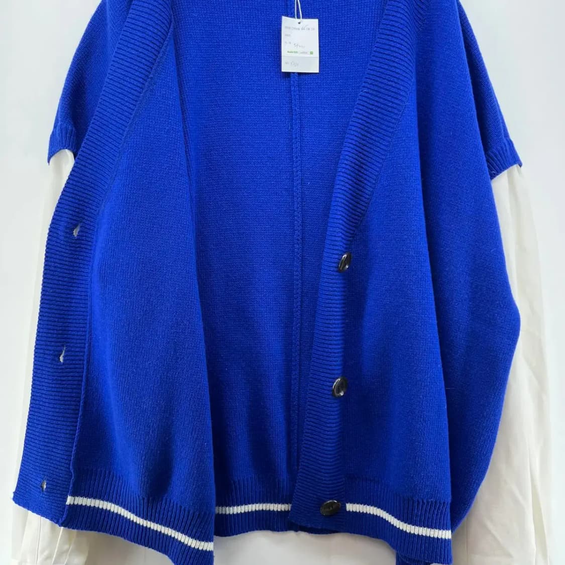 라지 트렁크프로젝트 블루 가오리핏 오버핏 롱 가디건 상품이미지4