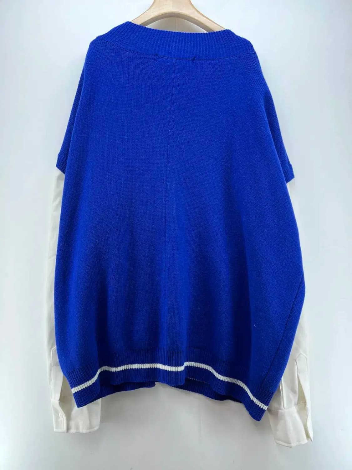 라지 트렁크프로젝트 블루 가오리핏 오버핏 롱 가디건 상품이미지5