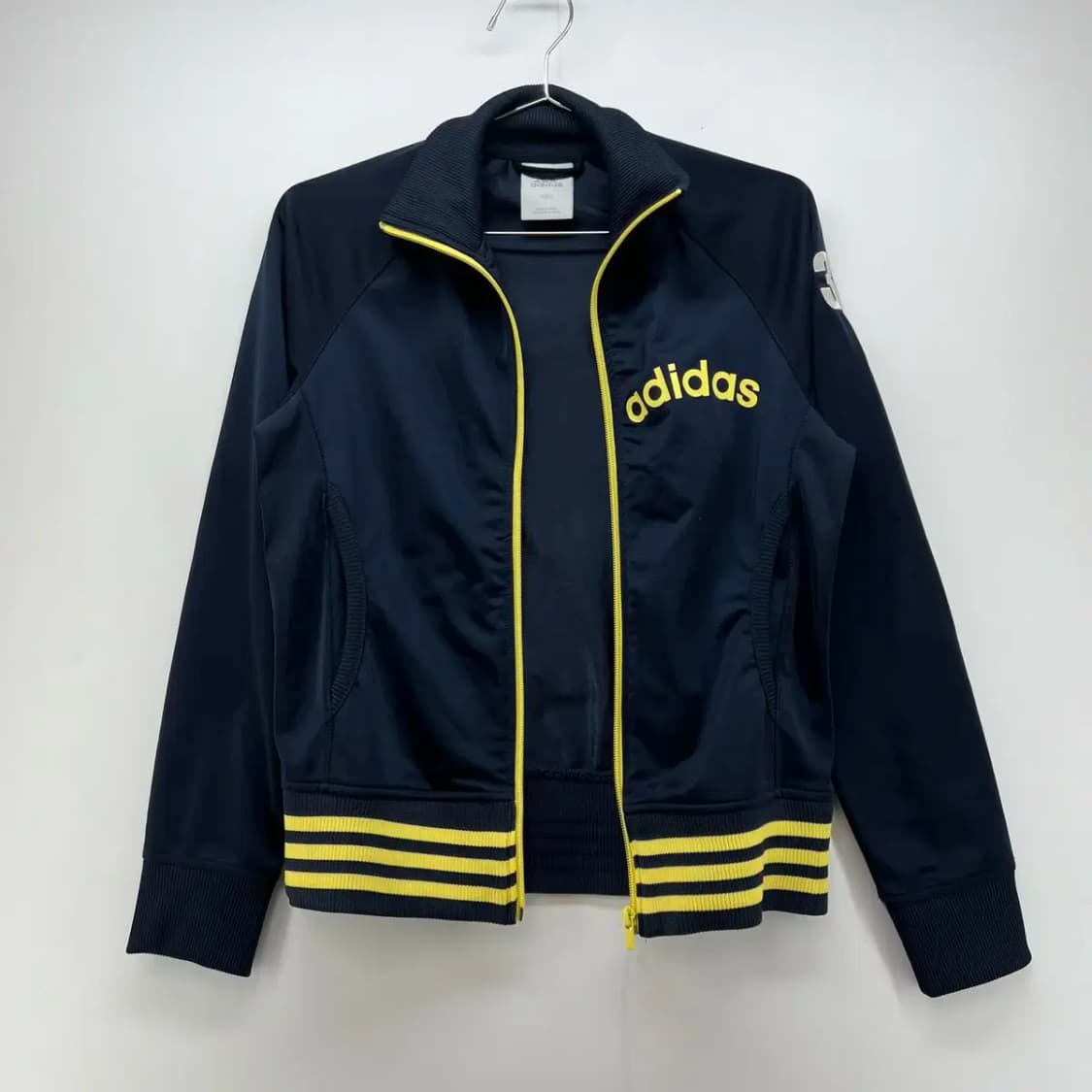 85 아디다스 삼선 폴리 바람막이재질 트레이닝탑 숏자켓 Y2K빈티지 상품이미지5
