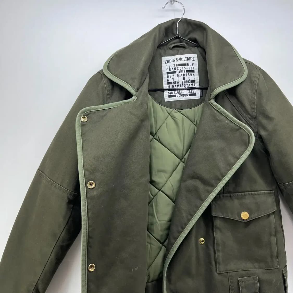 XS 자딕앤볼테르 여자 야상 누빔 밀리터리 점퍼 봄패딩 자켓 상품이미지4