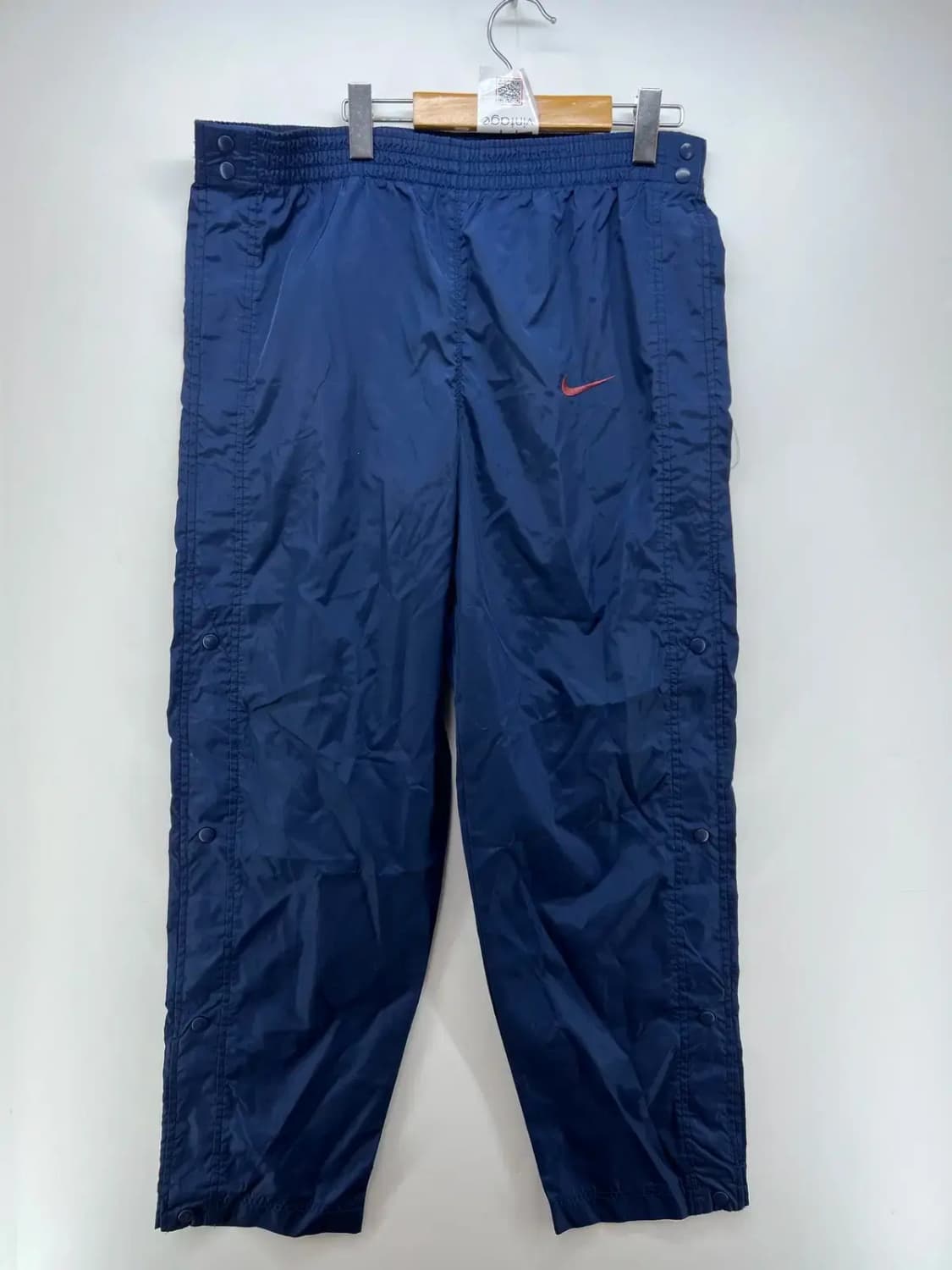 라지 나이키 올드 y2k 폴리 네이비 스우시 트레이닝복 바지 팬츠 상품이미지1