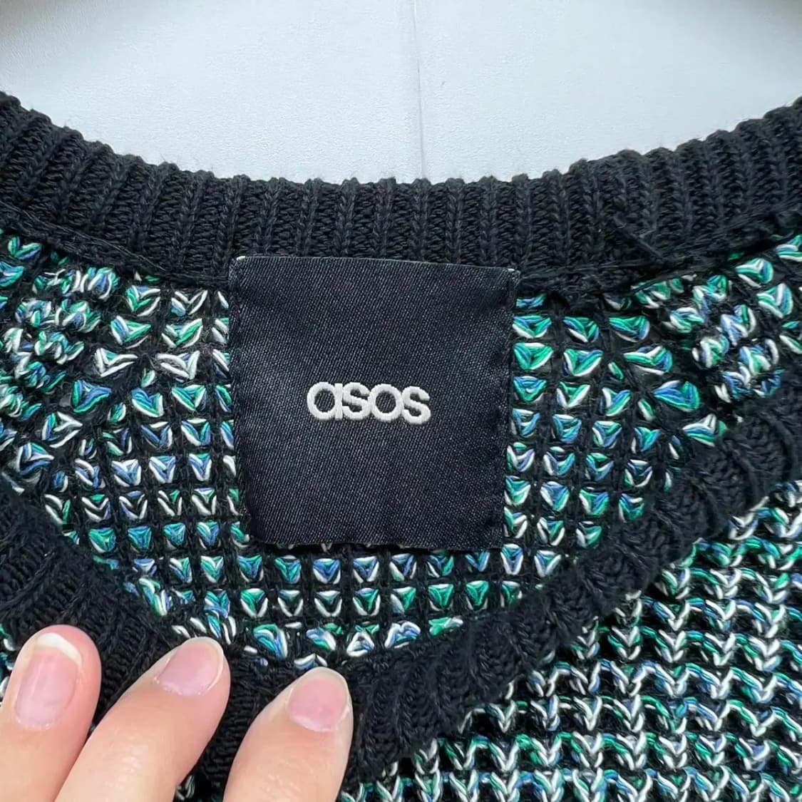 라지 asos 멀티 오버핏 유니크패턴 빈티지 니트웨어 상품이미지2