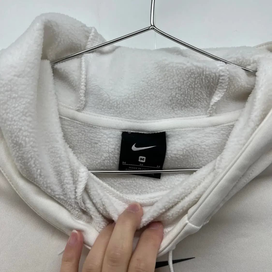 미디움 나이키 스우시 여자 스판 후드티셔츠 빈티지 상품이미지3