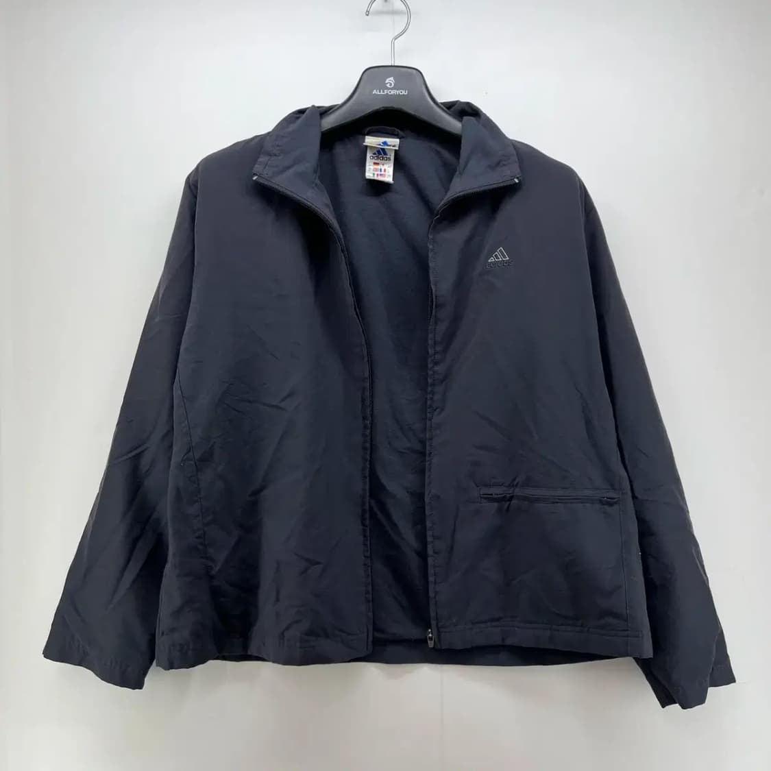 라지 아디다스 올드스쿨 차콜 빈티지 봄 바람막이 자켓 상품이미지2