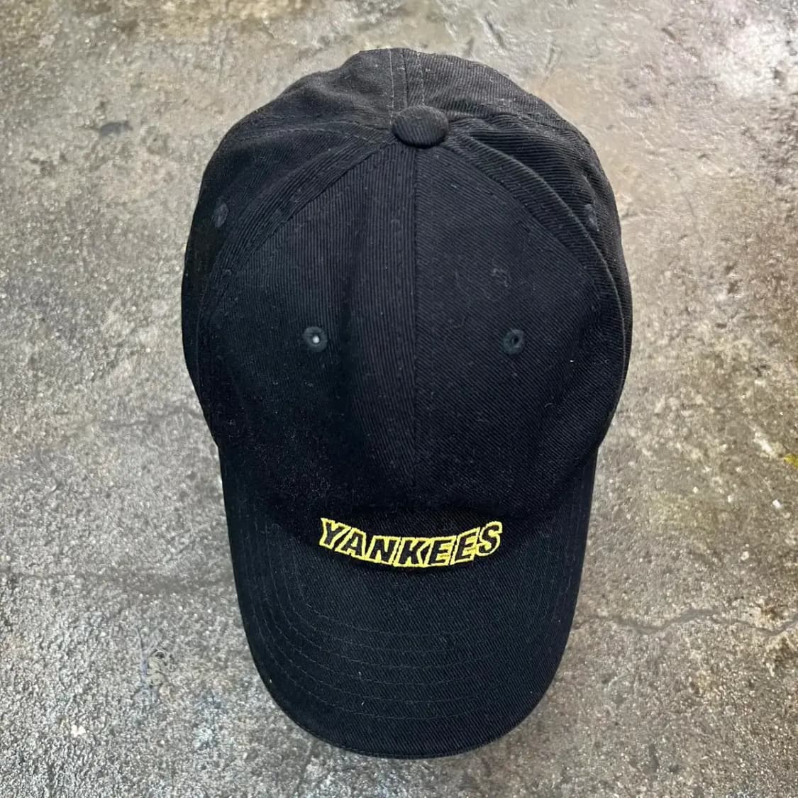 one mlb 양키스 스펠아웃 로고 볼캡 블랙 빈티지 상품이미지2