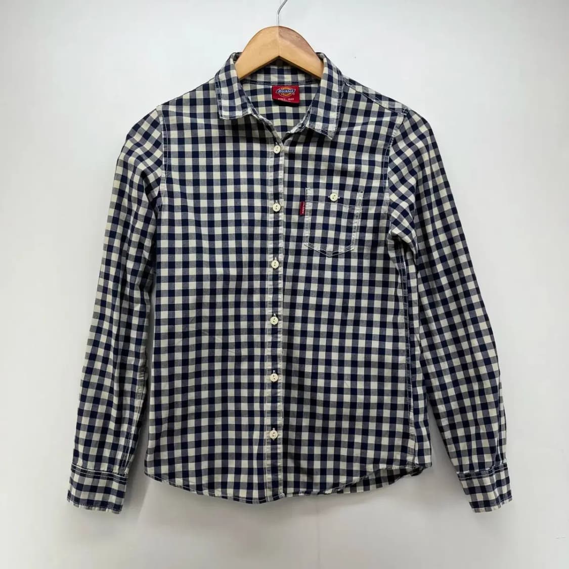 S 디키즈 여자 봄체크셔츠 빈티지 블랙 상품이미지5