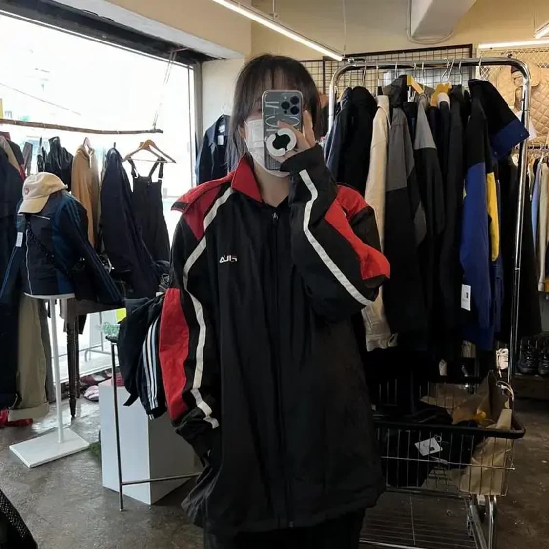 180 필라 올드스쿨 봄 롱 자켓 패딩다운자켓 블랙 빈티지 상품이미지1