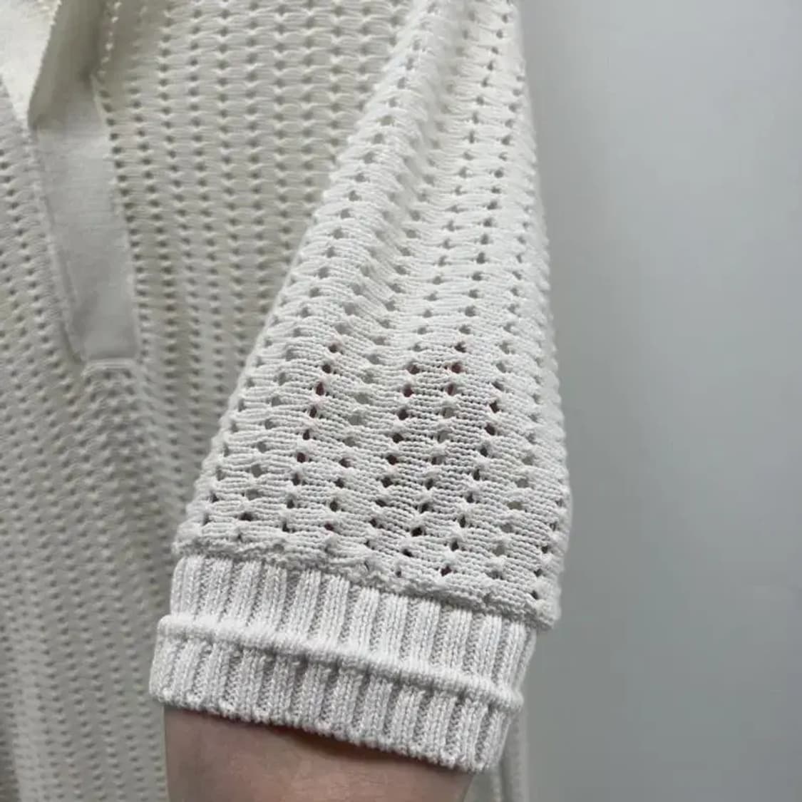 라지 MAISON MINED 메종미네드 크림 반팔니트 카라티셔츠 상품이미지3