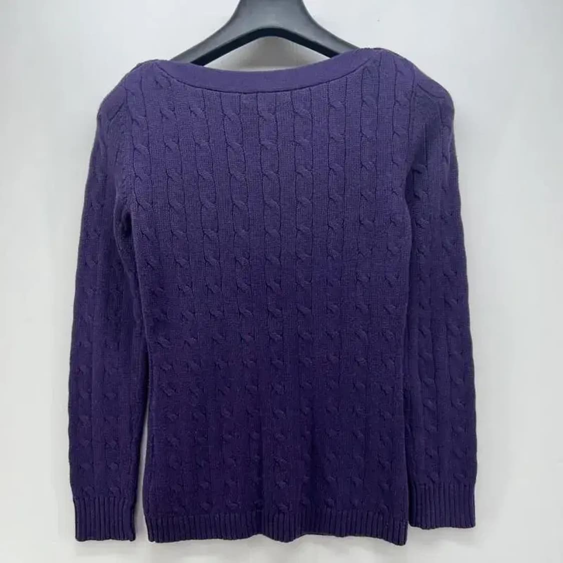 스몰 RALPH LAUREN 여자 퍼플 니트 어깨포인트 빈티지 상품이미지2