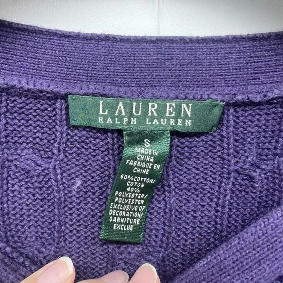 스몰 RALPH LAUREN 여자 퍼플 니트 어깨포인트 빈티지 상품이미지5