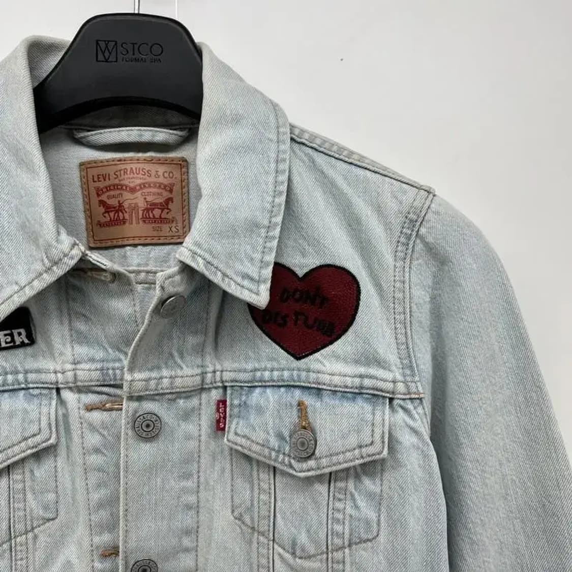 xs 리바이스 여자 포켓 패치 청자켓 빈티지룩 y2k 상품이미지4