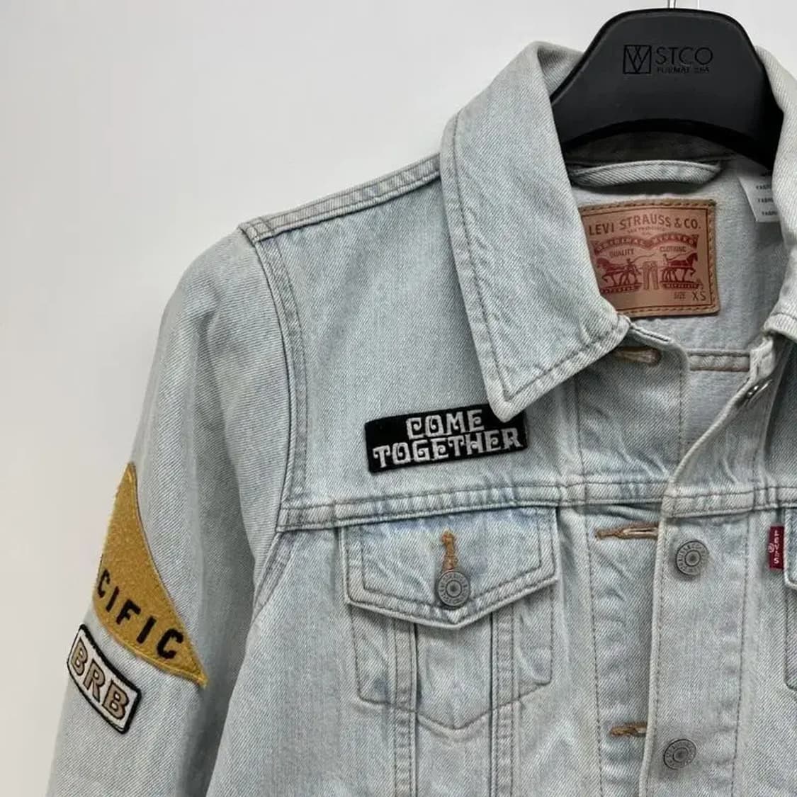 xs 리바이스 여자 포켓 패치 청자켓 빈티지룩 y2k 상품이미지5