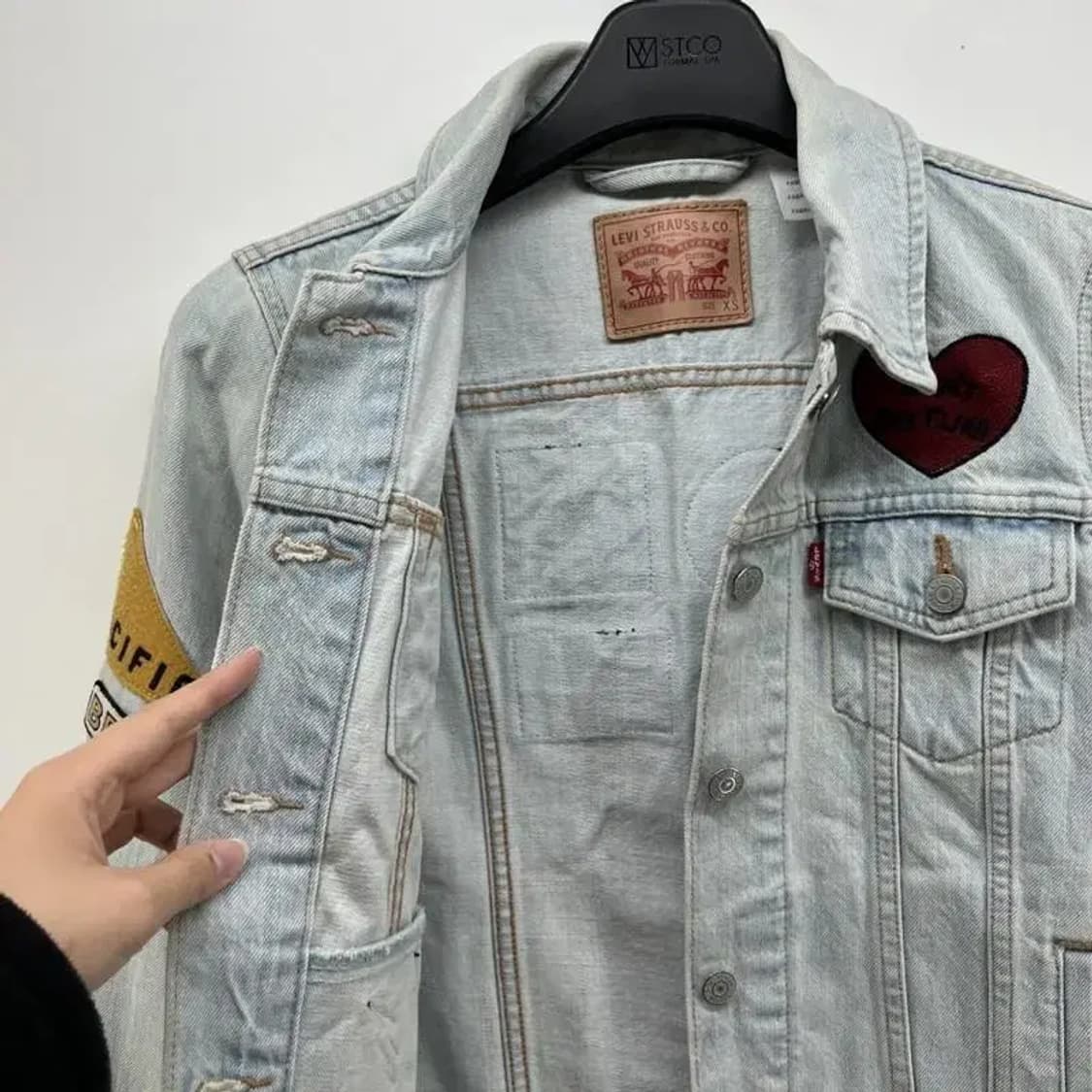 xs 리바이스 여자 포켓 패치 청자켓 빈티지룩 y2k 상품이미지6