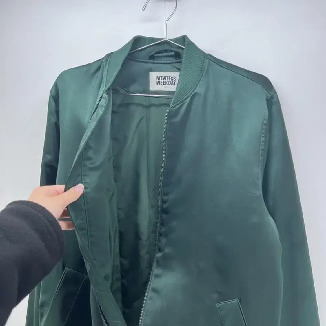 스몰 MTWTFSS WEEKDAY 그린 혼방자켓 빈티지 오버핏 상품이미지3