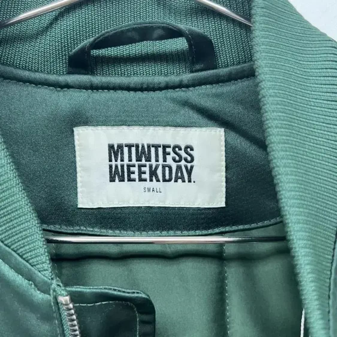 스몰 MTWTFSS WEEKDAY 그린 혼방자켓 빈티지 오버핏 상품이미지6