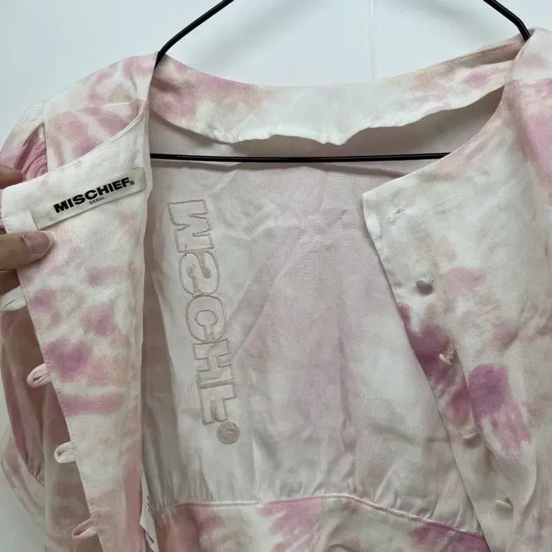 프리 미스치프 크롭 플라워 여자 가디건 티셔츠 상품이미지6