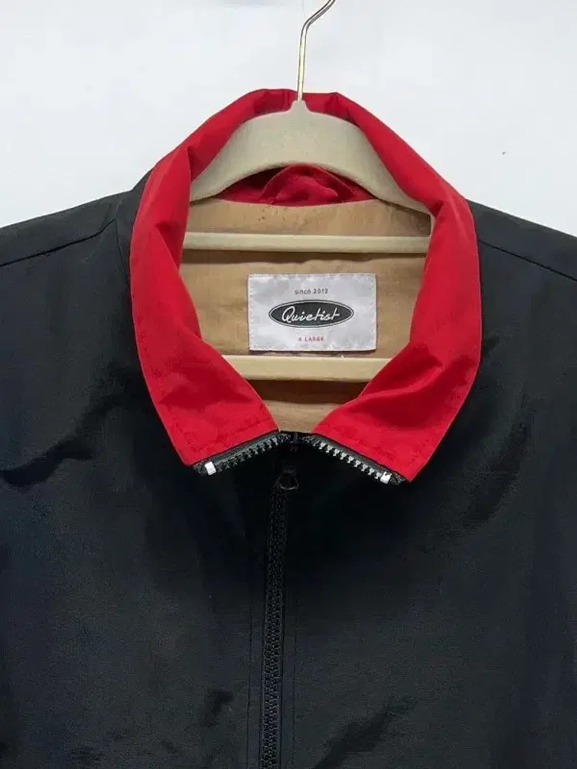 xl 콰이어티스트 배색 로고 바람막이 점퍼 봄버 자켓 빈티지 블랙 상품이미지5