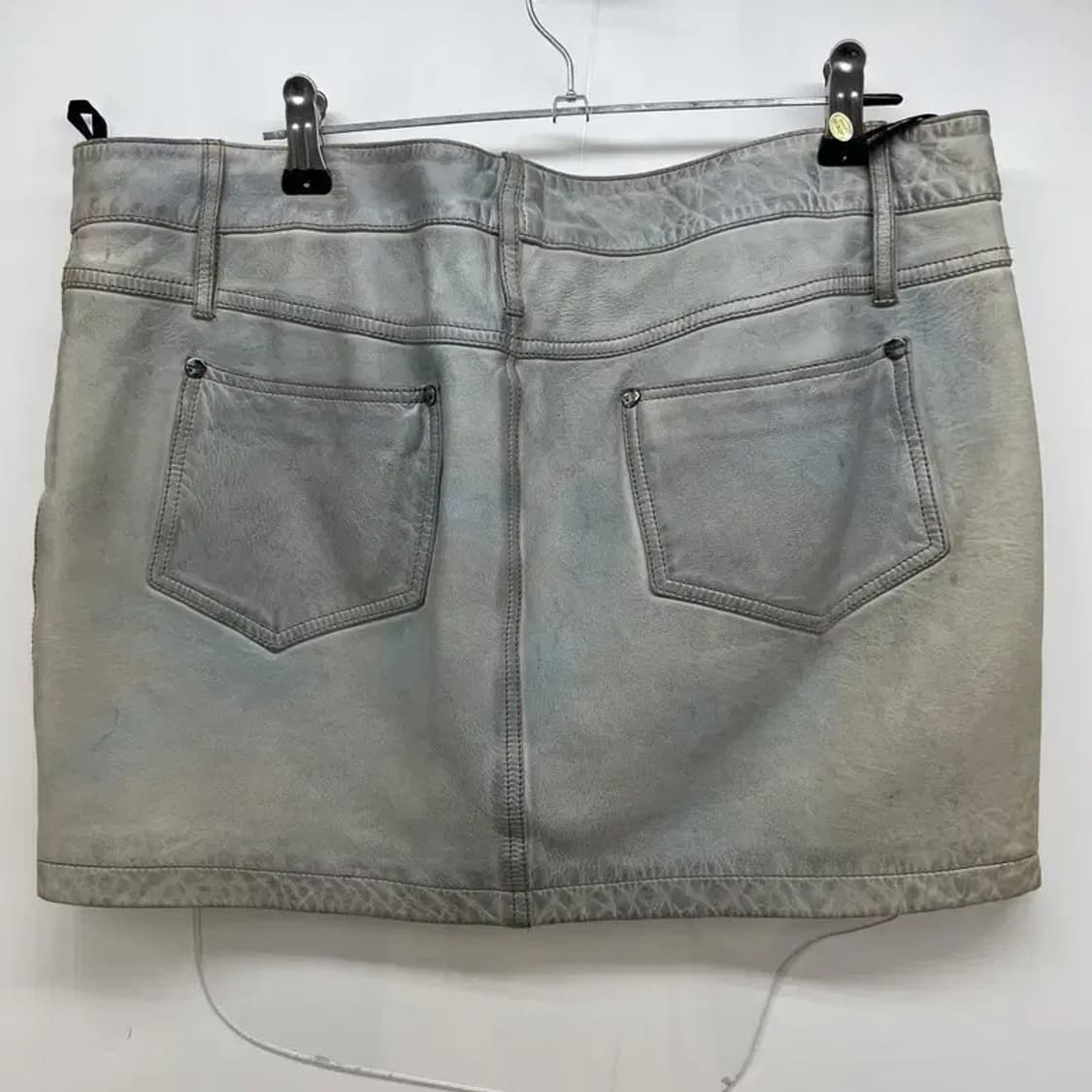 44 알렉산더맥퀸 카프스킨 레더 여자 청 미니스커트 상품이미지2