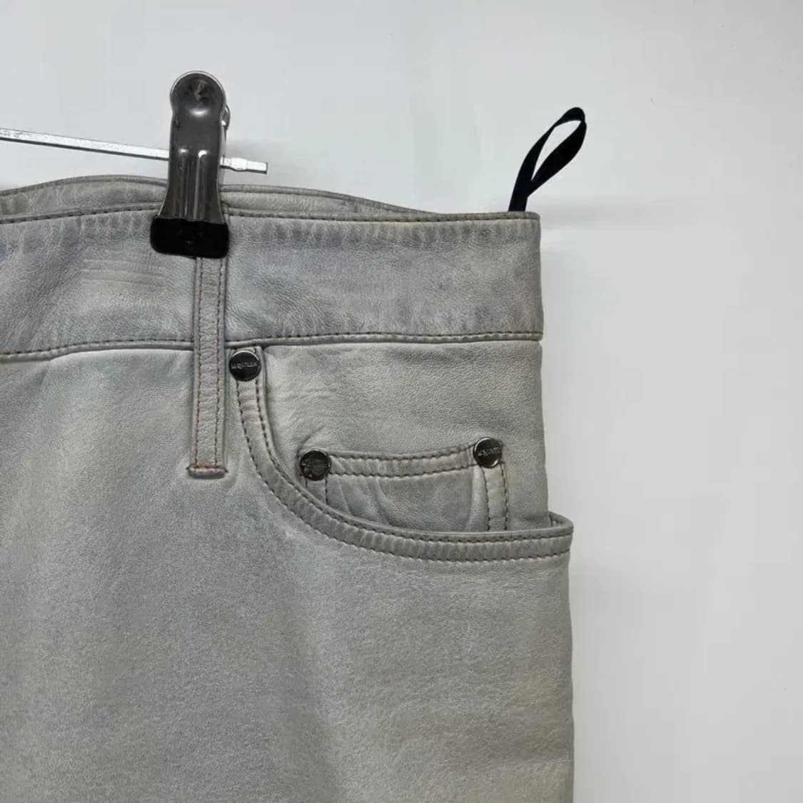 44 알렉산더맥퀸 카프스킨 레더 여자 청 미니스커트 상품이미지3