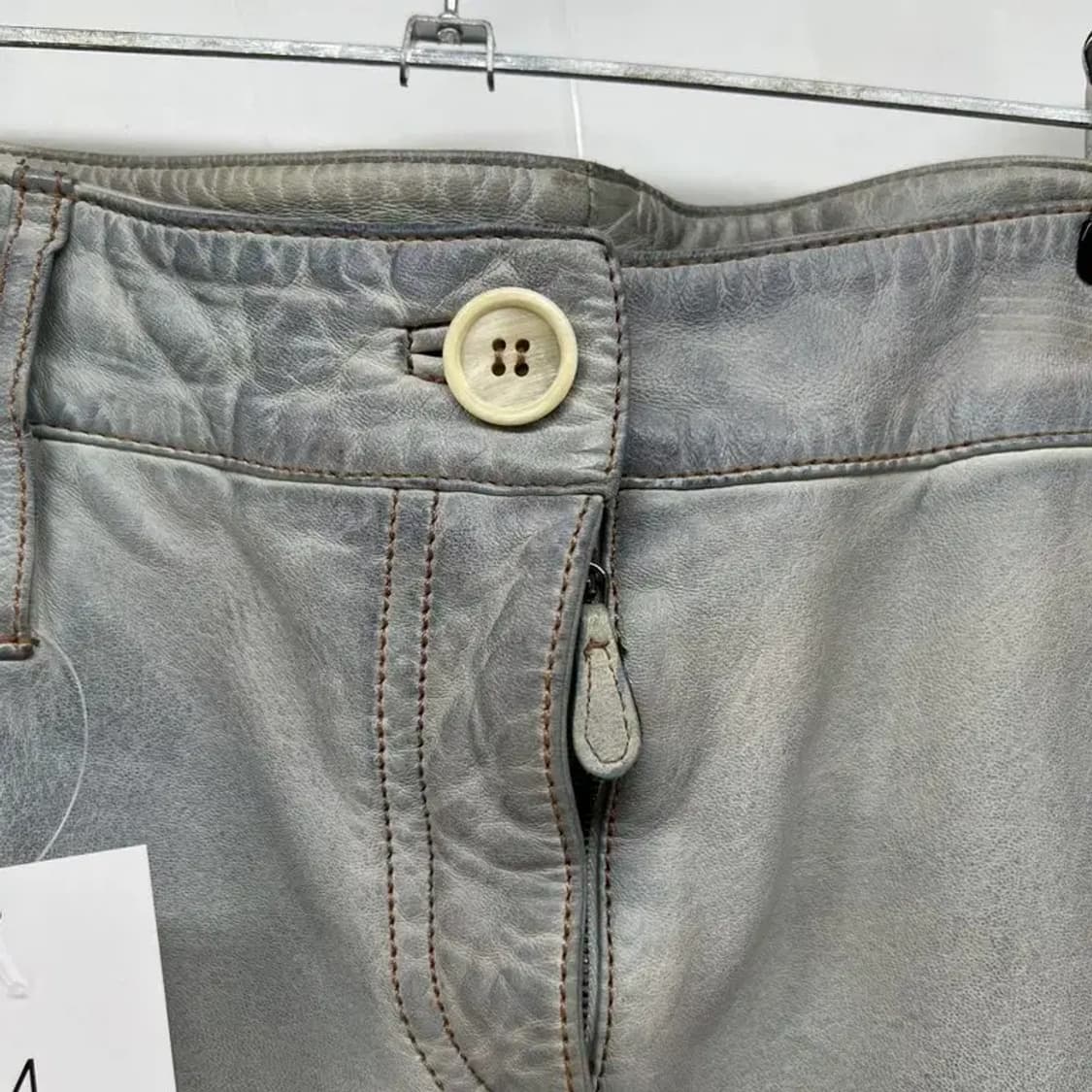 44 알렉산더맥퀸 카프스킨 레더 여자 청 미니스커트 상품이미지4